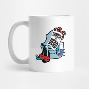 Comedy is Dead- Cartoon of A Jester on the Toilet 1.0 Mug